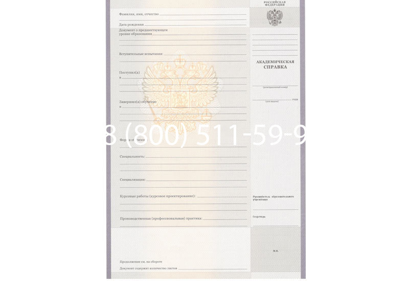 Купить Академическая справка образца 2010-2011 год для колледжа в Перми Купить Академическая справка образца 2010-2011 год для колледжа в Перми